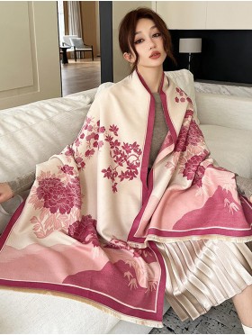 Floral Design Blanket Scarf